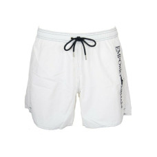 Emporio Armani Swimwear Costume boxer Bianco con logo ricamato Emporio Armani