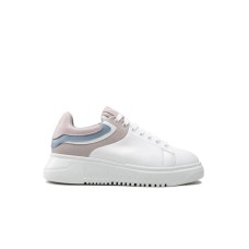 Emporio Armani Sneakers Bianca con parte posteriore con inserti multicolore