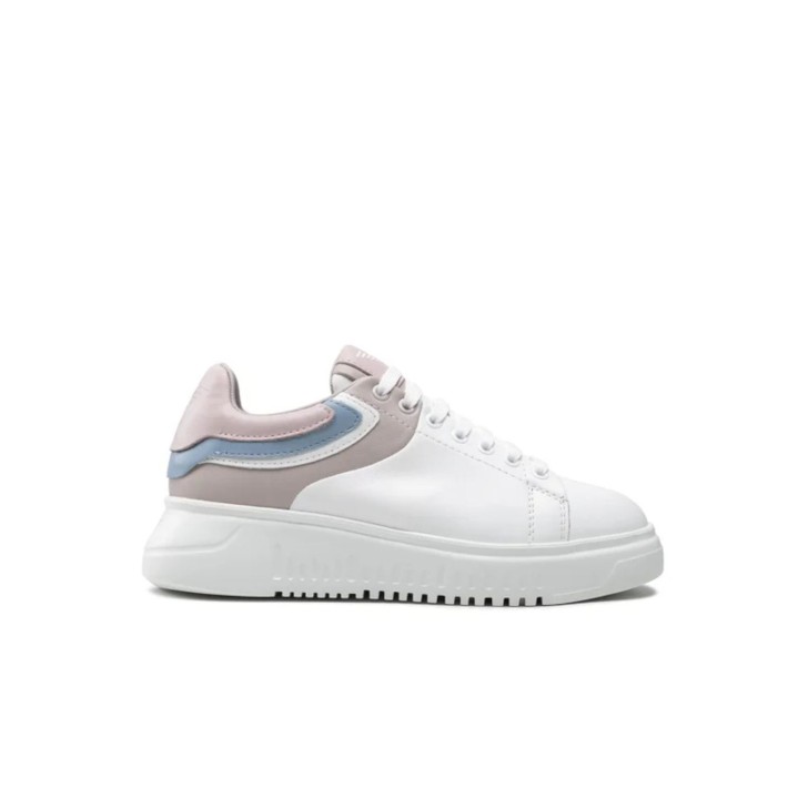 Emporio Armani Sneakers Bianca con parte posteriore con inserti multicolore