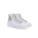 Chiara Ferragni Sneakers  Bianca in Tela con ricamo CF TENNIS CLUB sui lati