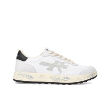 PREMIATA NOUS_7233 SNEAKER VINTAGE IN LEATHER E SUEDE BIANCO LATTE