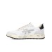 PREMIATA NOUS_7233 SNEAKER VINTAGE IN LEATHER E SUEDE BIANCO LATTE