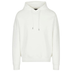 Emporio Armani Felpa con cappuccio in double jersey bianca con micro eagle All Over