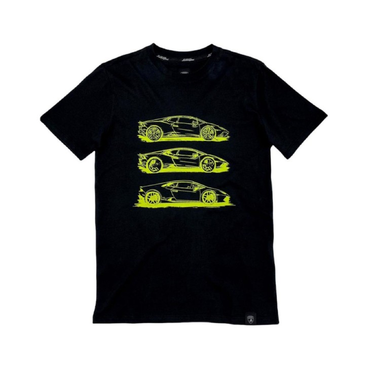 Automobili Lamborghini T-shirt nera con logo 