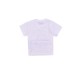 Philipp Plein T-shirt a manica corta bianca in cotone con maxi logo azzurro stampato