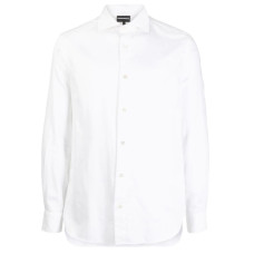 Emporio Armani Camicia bianca REGULAR FIT con logo Aquila All Over