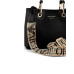 Emporio Armani Borsa a mano MyEA Bag Small Nera stampa cervo con tracolla in nastro con logo lettering All Over regolabile, estraibile