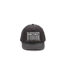 Diesel Cappello con visiera nero con logo lettering