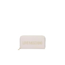 Love Moschino  Portafoglio nero con logo lettering in borchie dorate da Donna
