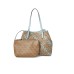 Guess Borsa a spalla Medium Marrone con stampa logo Azzurro All Over e pochette interna estraibile