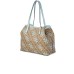 Guess Borsa a spalla Large Marrone con stampa logo Azzurro All Over e maxi pochette interna estraibile