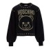 Moschino Felpa nera con maxi logo lettering e Teddy borchiato