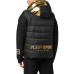 PLEIN SPORT GILET BLACK/GOLD CON CAPPUCCIO 