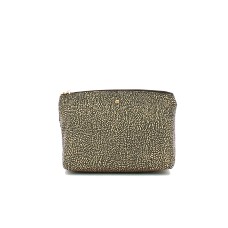 BORBONESE POCHETTE MEDIUM CON STAMPA OP NATURAL/BLACK DA DONNA IN NYLON 