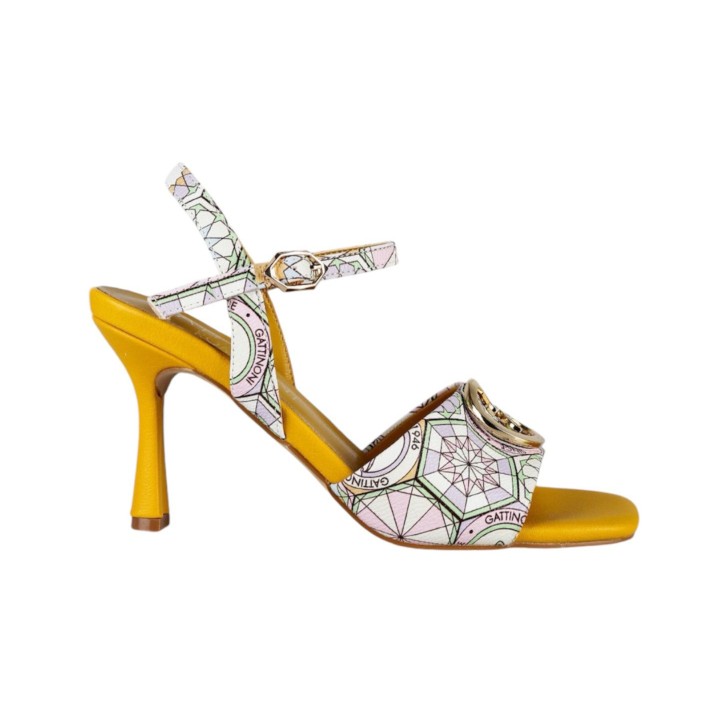 Gattinoni Roma Sandalo con Tacco Giallo da Donna