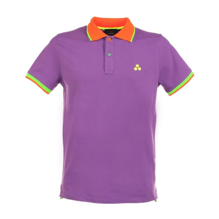 Peuterey Polo Viola da Uomo manica corta con logo nella parte anteriore 