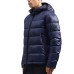 PEUTEREY HONOVA NR 02 GIUBBOTTO PIUMINO BLU CON CAPPUCCIO FISSO IN NYLON RIPSTOP LEGGERO 