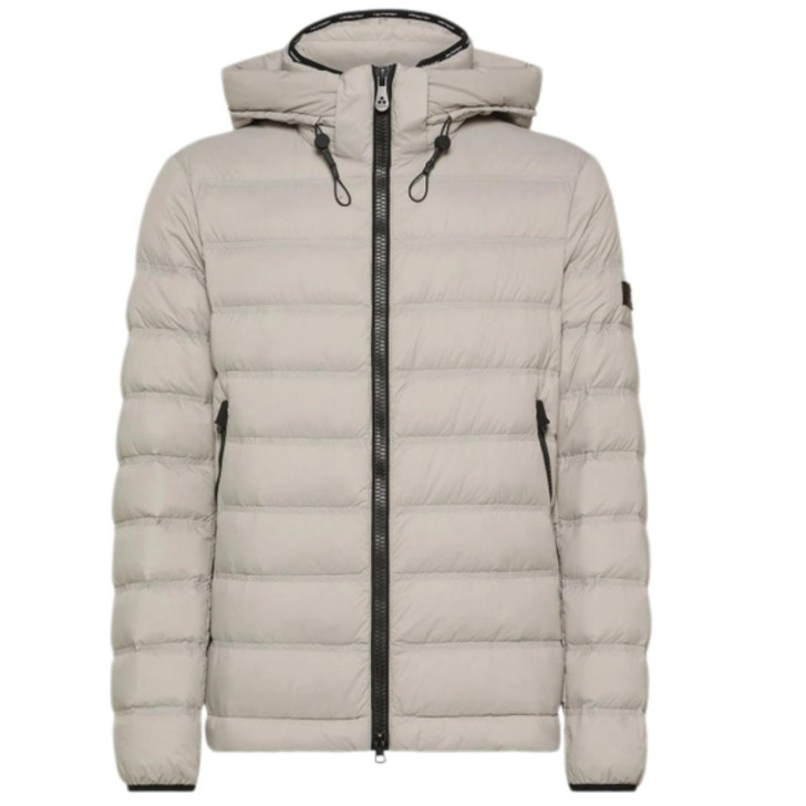 PEUTEREY BOGGS CJ 03 GIUBBOTTO CORTO GRIGIO CON CAPPUCCIO E LOGO SULLA MANICA 