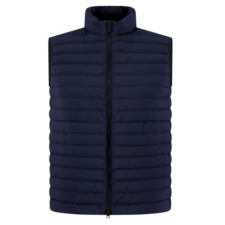PEUTEREY GILET DA UOMO BLU CON TARGHETTA CON LOGO LETTERING 