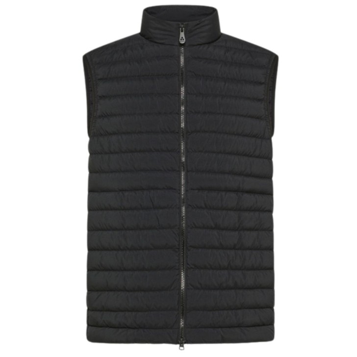 PEUTEREY GILET DA UOMO BLACK CON TARGHETTA CON LOGO LETTERING 