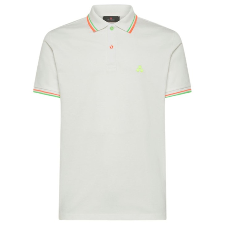 PEUTEREY POLO WHITE DA UOMO CON LOGO FLUO 