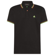 PEUTEREY POLO BLACK DA UOMO CON LOGO FLUO 