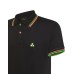 PEUTEREY POLO BLACK DA UOMO CON LOGO FLUO 