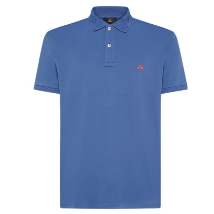 PEUTEREY POLO AZZURRA DA UOMO CON LOGO TRILOGY 