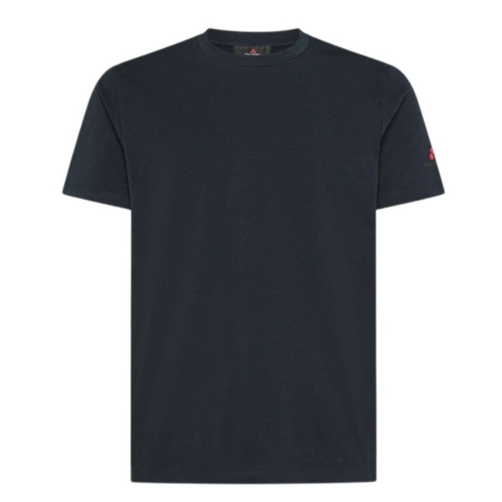 PEUTEREY T-SHIRTS BLU DA UOMO CON LOGO RICAMATO SULLA MANICA 