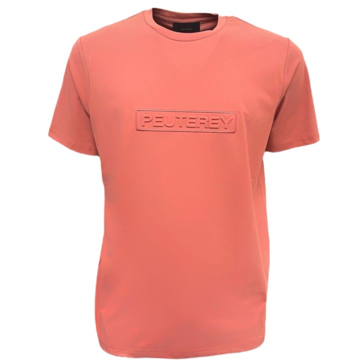 PEUTEREY T-SHIRT ROSA DA UOMO CON LOGO A RILIEVO TONO SU TONO 