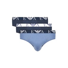 Emporio Armani Set 3 Slip in cotone stretch con vita elastica e logo bold monogram 1117342R71596535