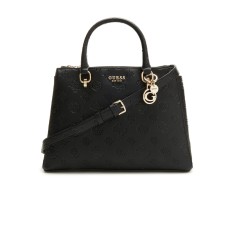 Guess Borsa a mano Nera con logo All Over e tracolla regolabile, estraibile