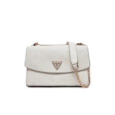 GUESS BORSA CRESIDIA CONVERTIBILE BIANCA CON LOGO ALL-OVER PEONY E "4G"