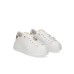 Gio+ Sneakers in pelle Bianca da donna con dettaglio gioiello ai lacci estraibili