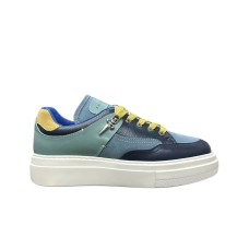PACIOTTI SNEAKER IN LEATHER E SUEDE MULTICOLOR CON LOGO PUGNALE IN METALLO	