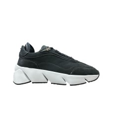 PACIOTTI SNEAKER NABUK NAVY CON DETTAGLIO LOGO STAMPATO