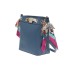 Pollini Borsa a secchiello Azzurra con tracolla regolabile estraibile e foulard floreale