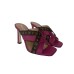 Pollini Sabot Fucsia con fasce marroni con stampa Heritage