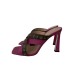 Pollini Sabot Fucsia con fasce marroni con stampa Heritage