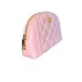 pollini poschette rosa con logo oro nella parte anteriore.