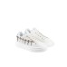 Paciotti sneakers bianca in pelle con accessorio laterale logo P in metallo removibile