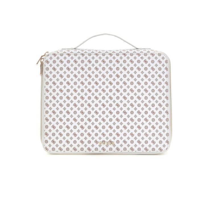 ﻿GUESS JOYERO BEAUTY CASE ALL IN ONE BIANCO LOGO ALL-OVER