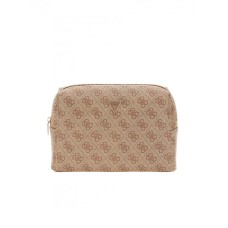 GUESS ORLINA BEAUTY CASE 4G LOGO ALL-OVER MARRONE