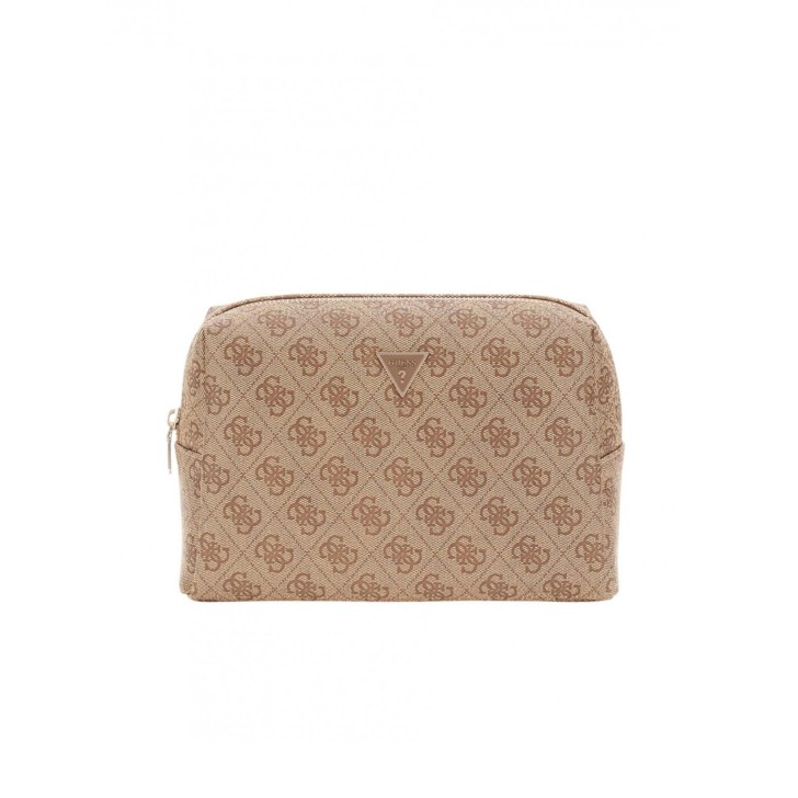 GUESS ORLINA BEAUTY CASE 4G LOGO ALL-OVER MARRONE