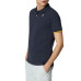 K-Way Polo Blu Vincent in piquet logo in silicone bianco nella parte anteriore