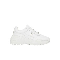 Windsor Smith Sneakers da donna in pelle bianca con logo a contrasto 