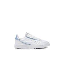 Adidas Originals SUPERCOURT Sneakers bianca in pelle con inserti celesti 