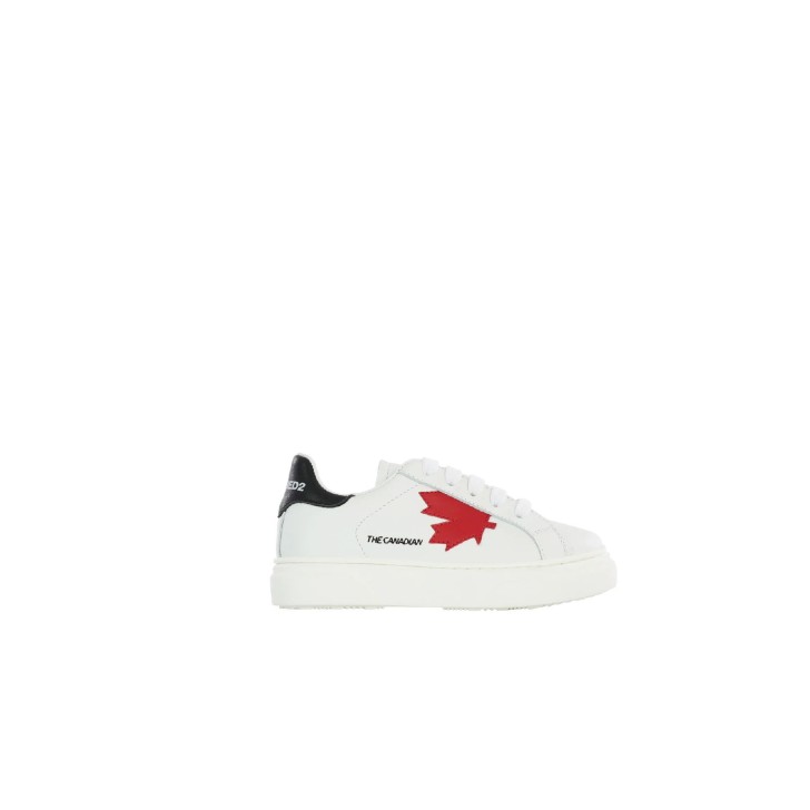 Dsquared2 Sneakers in pelle Bianca con logo laterale