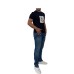 Emporio Armani T-shirt Nera da Uomo con stampa