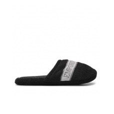 Emporio Armani Pantofole in spugna nera con logo lettering